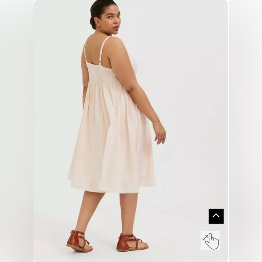 TORRID MID LINEN BUTTON-FRONT DRESS - Picture 5 of 6